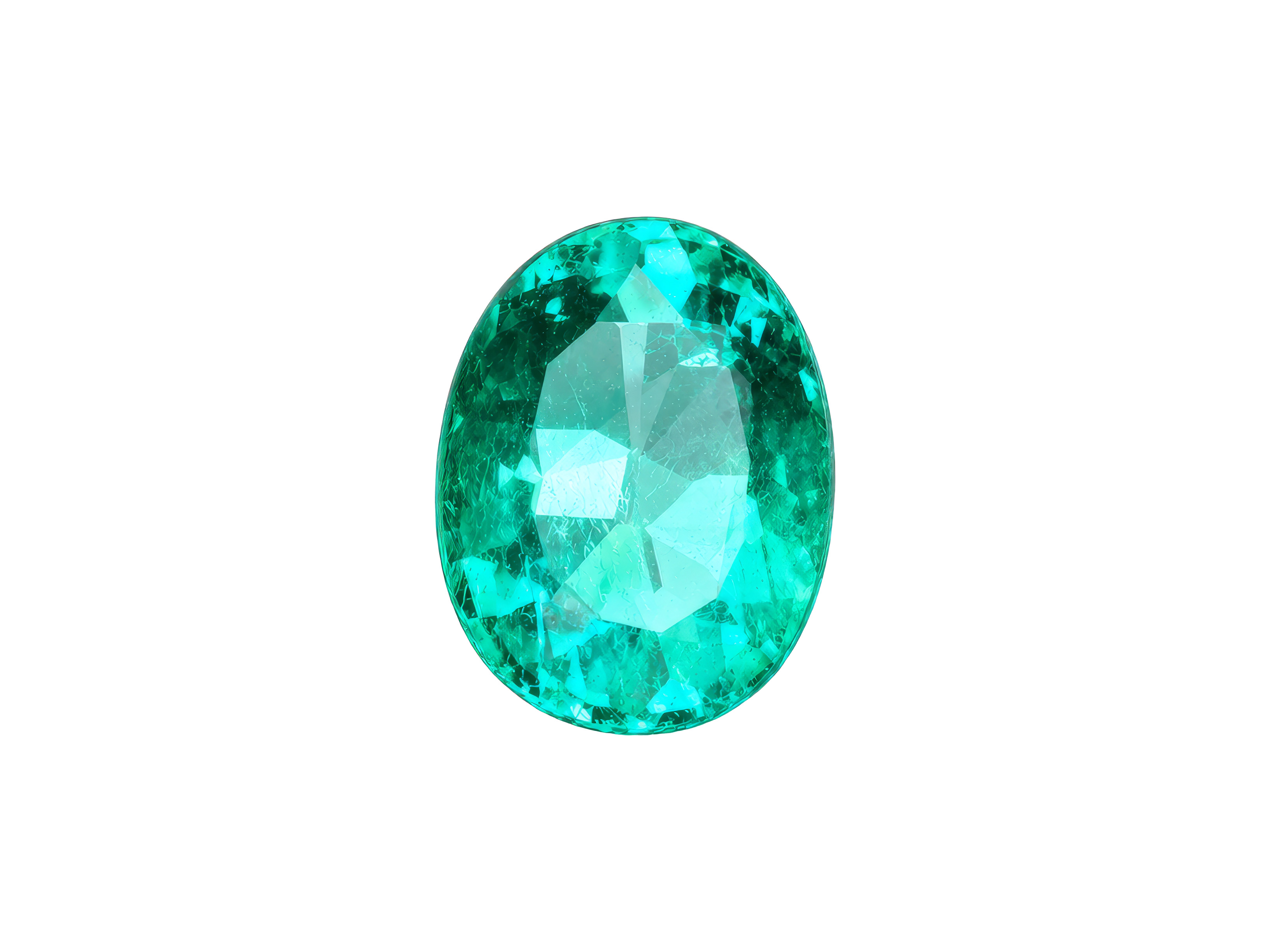 A de-identified certified emerald shown as a documentation example